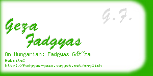 geza fadgyas business card